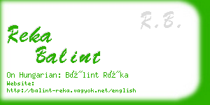 reka balint business card